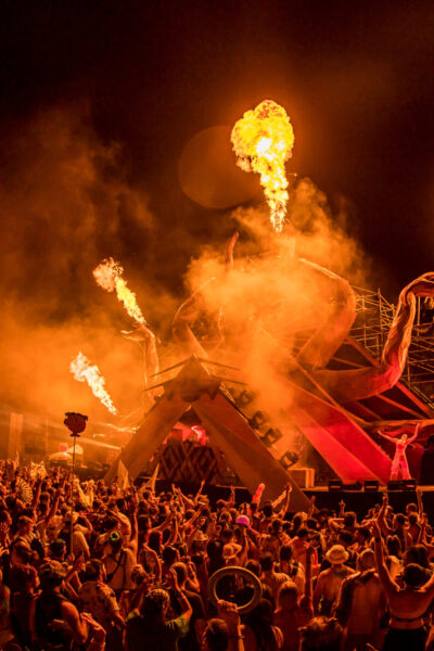 Elements Festival 2022 Elements Festival fire hands art display crowd